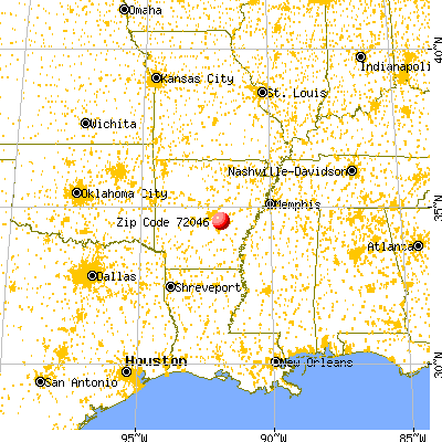 England, AR (72046) map from a distance