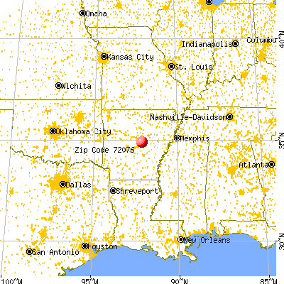 Jacksonville, AR (72076) map from a distance