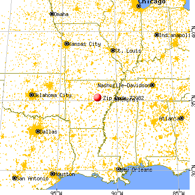 Kensett, AR (72082) map from a distance