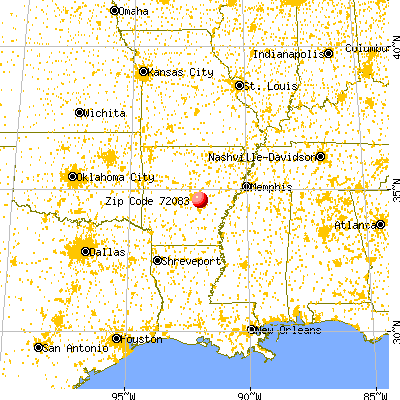 Keo, AR (72083) map from a distance
