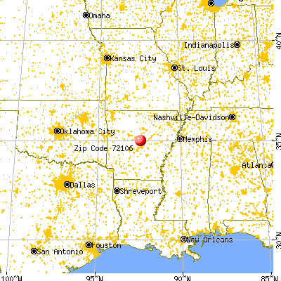 Mayflower, AR (72106) map from a distance