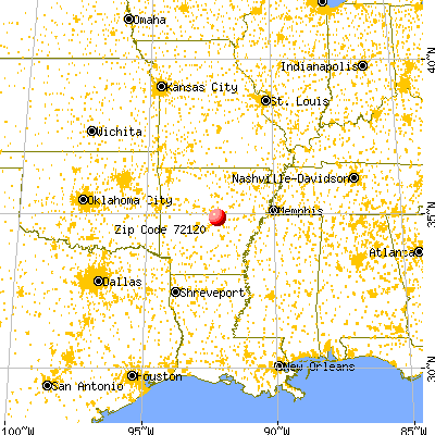 Sherwood, AR (72120) map from a distance