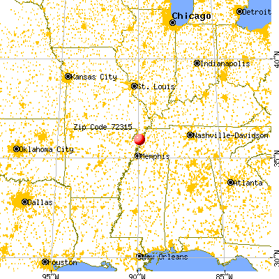Blytheville, AR (72315) map from a distance