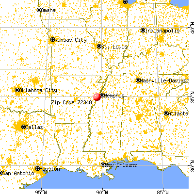 Hughes, AR (72348) map from a distance