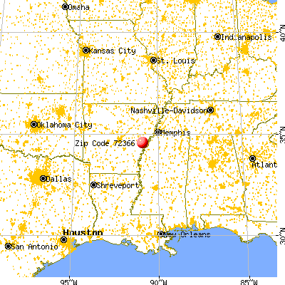 Marvell, AR (72366) map from a distance