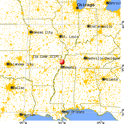 Osceola, AR (72370) map from a distance