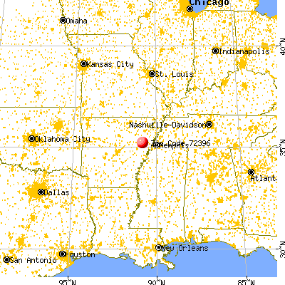 Wynne, AR (72396) map from a distance