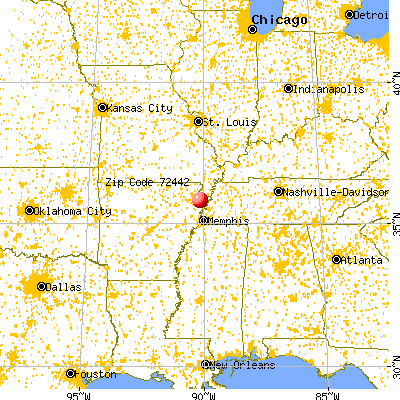 Manila, AR (72442) map from a distance