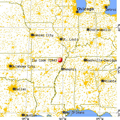 Marmaduke, AR (72443) map from a distance