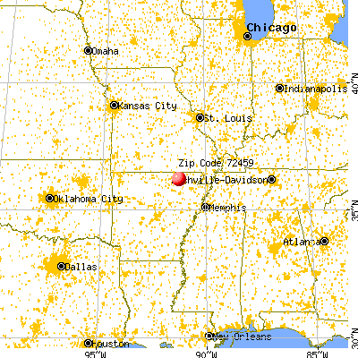 Ravenden, AR (72459) map from a distance