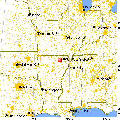 Strawberry, AR (72469) map from a distance