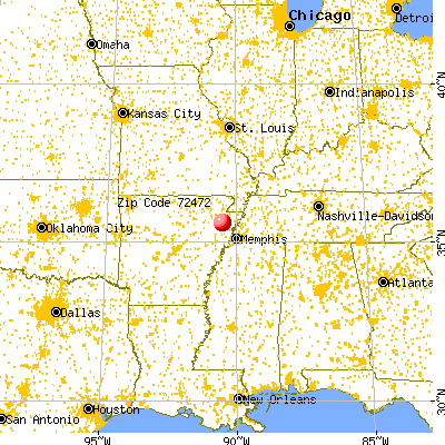 Trumann, AR (72472) map from a distance