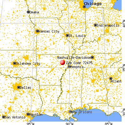 Waldenburg, AR (72475) map from a distance