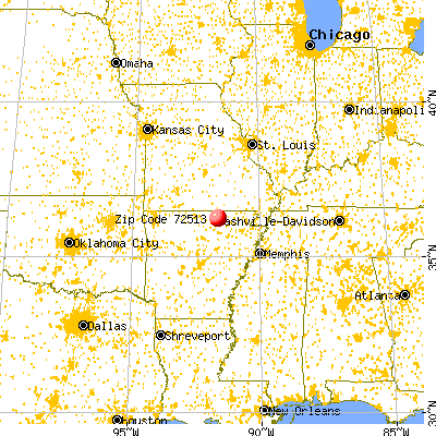 Ash Flat, AR (72513) map from a distance