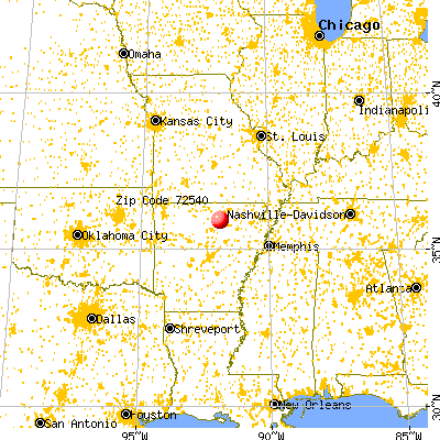 Guion, AR (72540) map from a distance