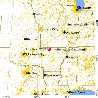 Harrison, AR (72601) map from a distance