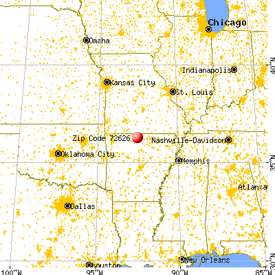 Cotter, AR (72626) map from a distance
