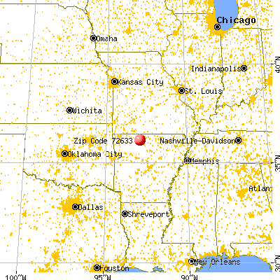 Everton, AR (72633) map from a distance