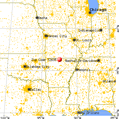 Gassville, AR (72635) map from a distance