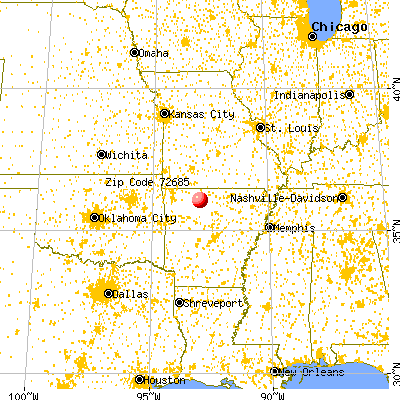 Western Grove, AR (72685) map from a distance