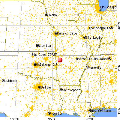 Elkins, AR (72727) map from a distance