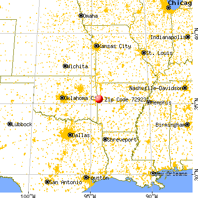 Fort Smith, AR (72923) map from a distance