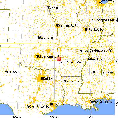 Midland, AR (72945) map from a distance