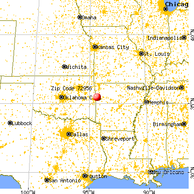 Van Buren, AR (72956) map from a distance