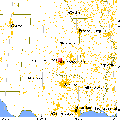 Edmond, OK (73003) map from a distance
