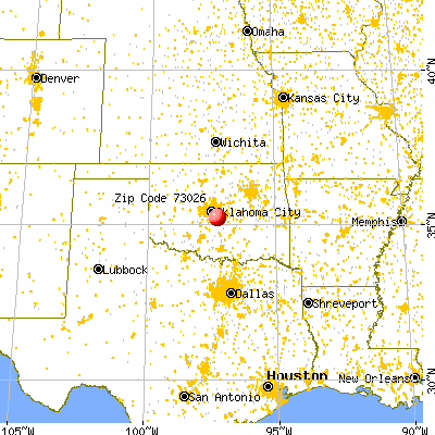 Norman, OK (73026) map from a distance