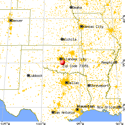 Lexington, OK (73051) map from a distance