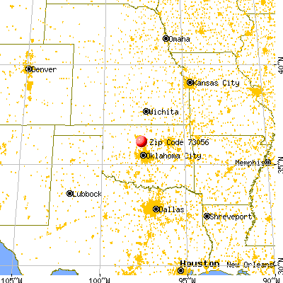 Marshall, OK (73056) map from a distance