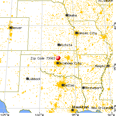 Mulhall, OK (73063) map from a distance