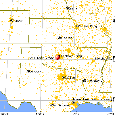 Newcastle, OK (73065) map from a distance