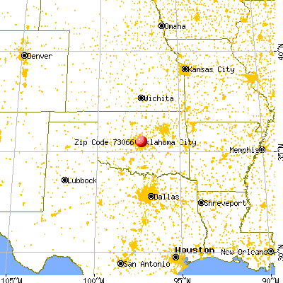 Nicoma Park, OK (73066) map from a distance