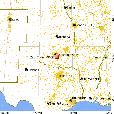Slaughterville, OK (73068) map from a distance