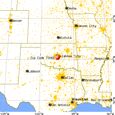 Norman, OK (73069) map from a distance