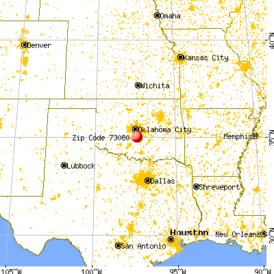 Purcell, OK (73080) map from a distance