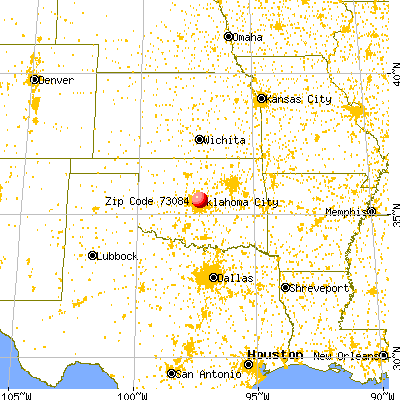 Spencer, OK (73084) map from a distance