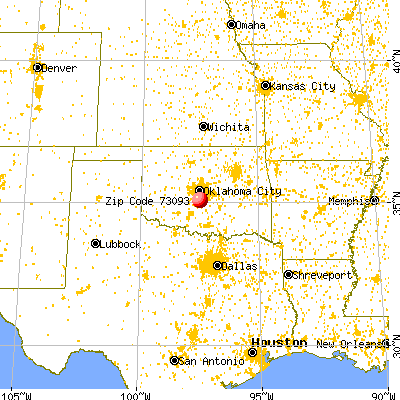 Goldsby, OK (73093) map from a distance