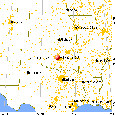 Oklahoma City, OK (73119) map from a distance