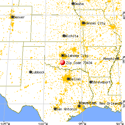Foster, OK (73434) map from a distance
