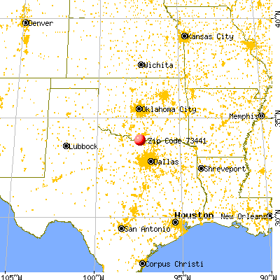 Leon, OK (73441) map from a distance