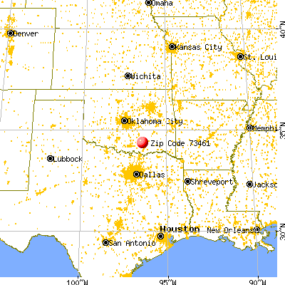 Wapanucka, OK (73461) map from a distance