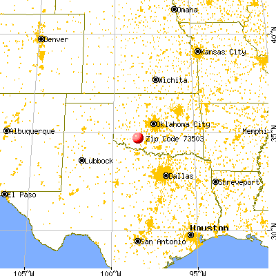 Lawton, OK (73503) map from a distance