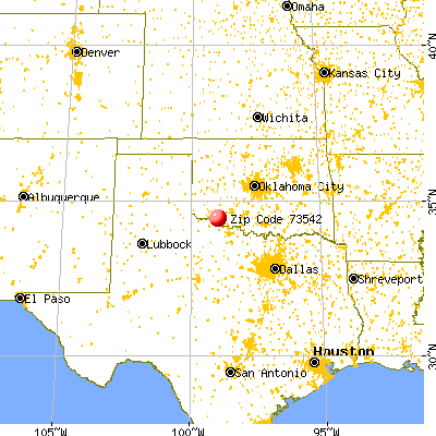 Frederick, OK (73542) map from a distance