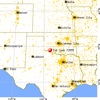 Manitou, OK (73555) map from a distance