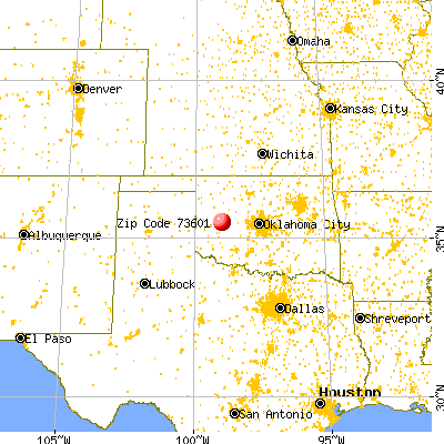Clinton, OK (73601) map from a distance