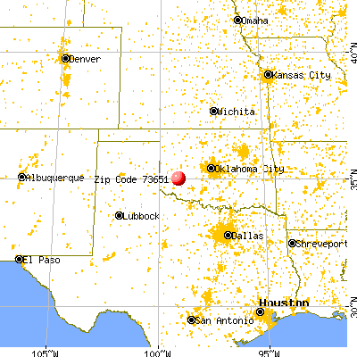 Hobart, OK (73651) map from a distance