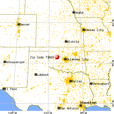 Thomas, OK (73669) map from a distance